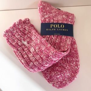 Ralph lauren Pink cable knit knee socks